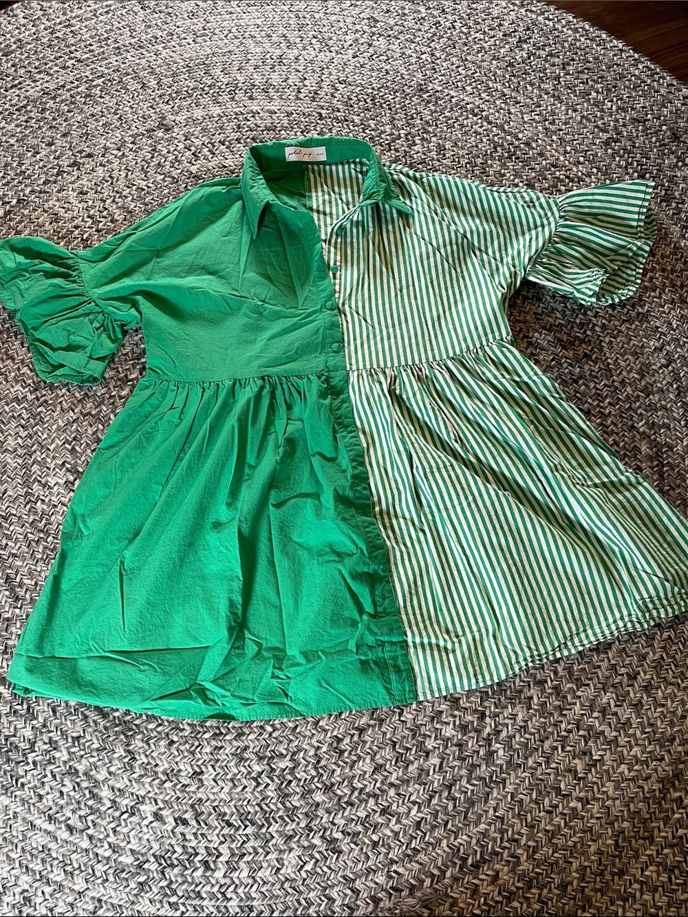 Petal & Pup Green Two-Tone Shirt Dress